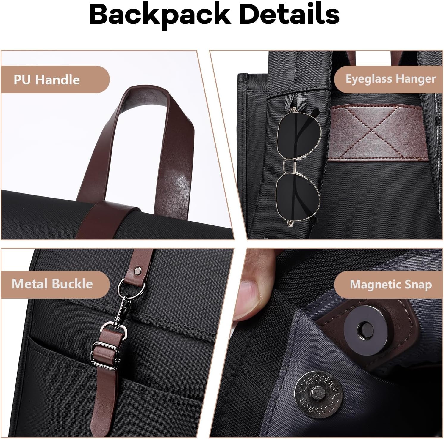 Slim Vintage Backpack for Men Women,15.6 Inch Laptop Backpack