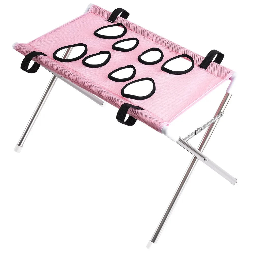 Anti-Scratch Pet Grooming Hammock Adjustable Detachable Pet Restraint Station Sturdy Support Frame Pet Bathing Rack Pet Grooming