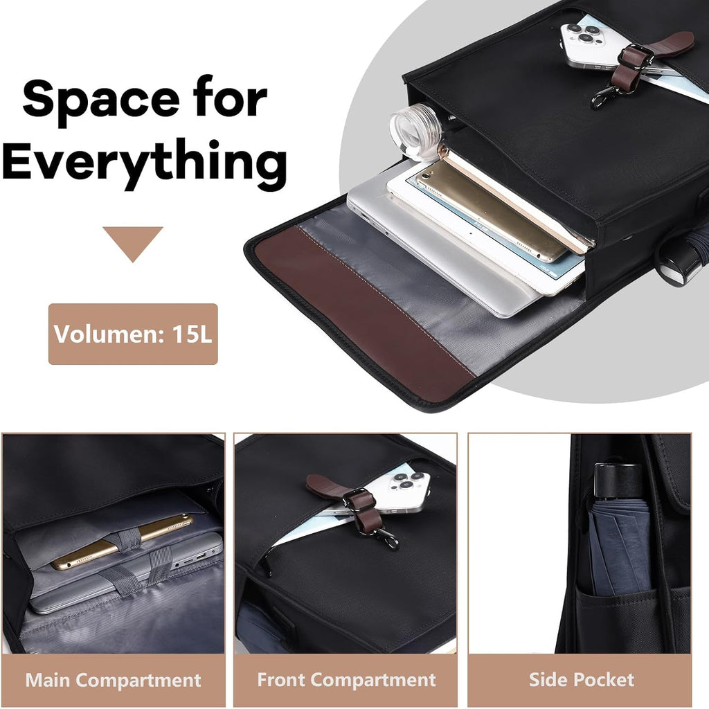 Slim Vintage Backpack for Men Women,15.6 Inch Laptop Backpack