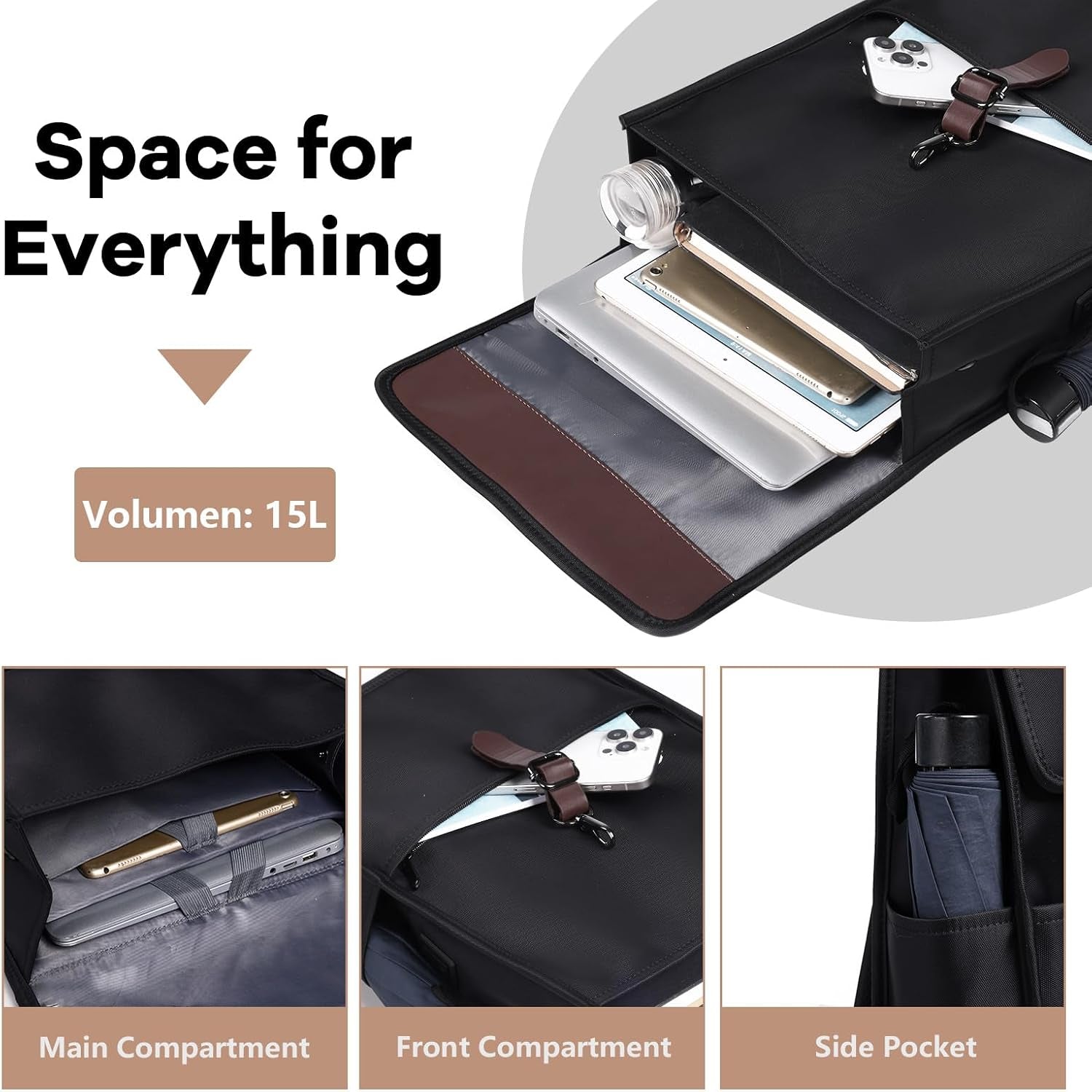 Slim Vintage Backpack for Men Women,15.6 Inch Laptop Backpack