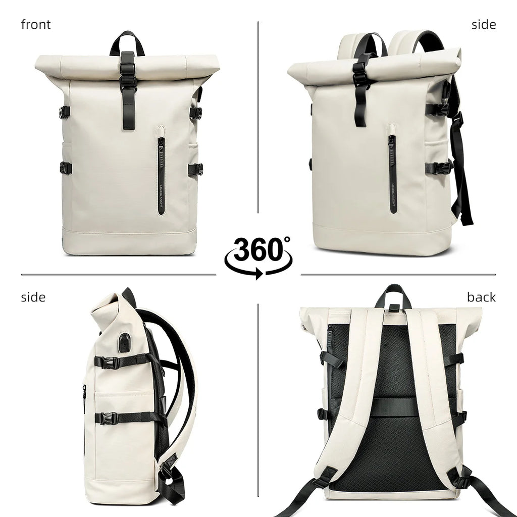 Travel Backpack Woman Fashion Roll-Top Backpack Waterproof School Bag Large Capacity Business Men Laptop Backpack