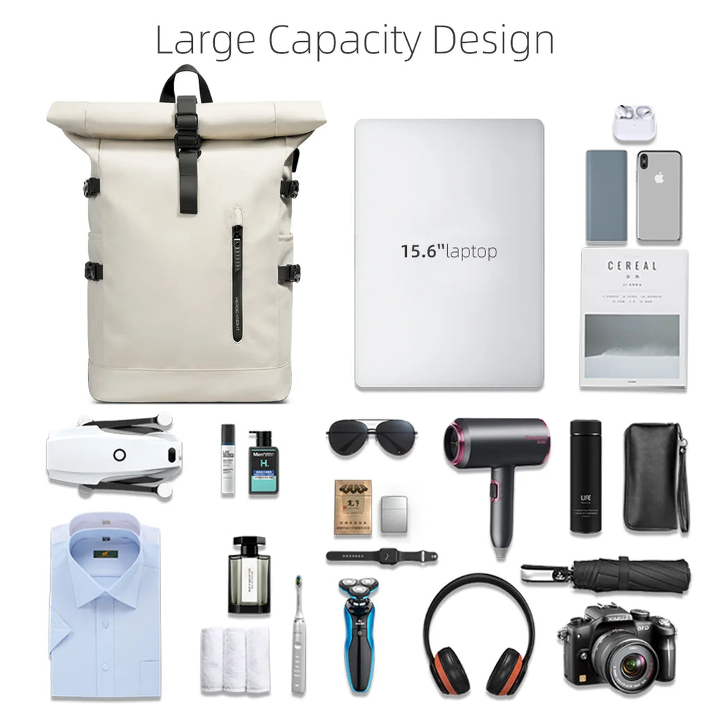 Travel Backpack Woman Fashion Roll-Top Backpack Waterproof School Bag Large Capacity Business Men Laptop Backpack