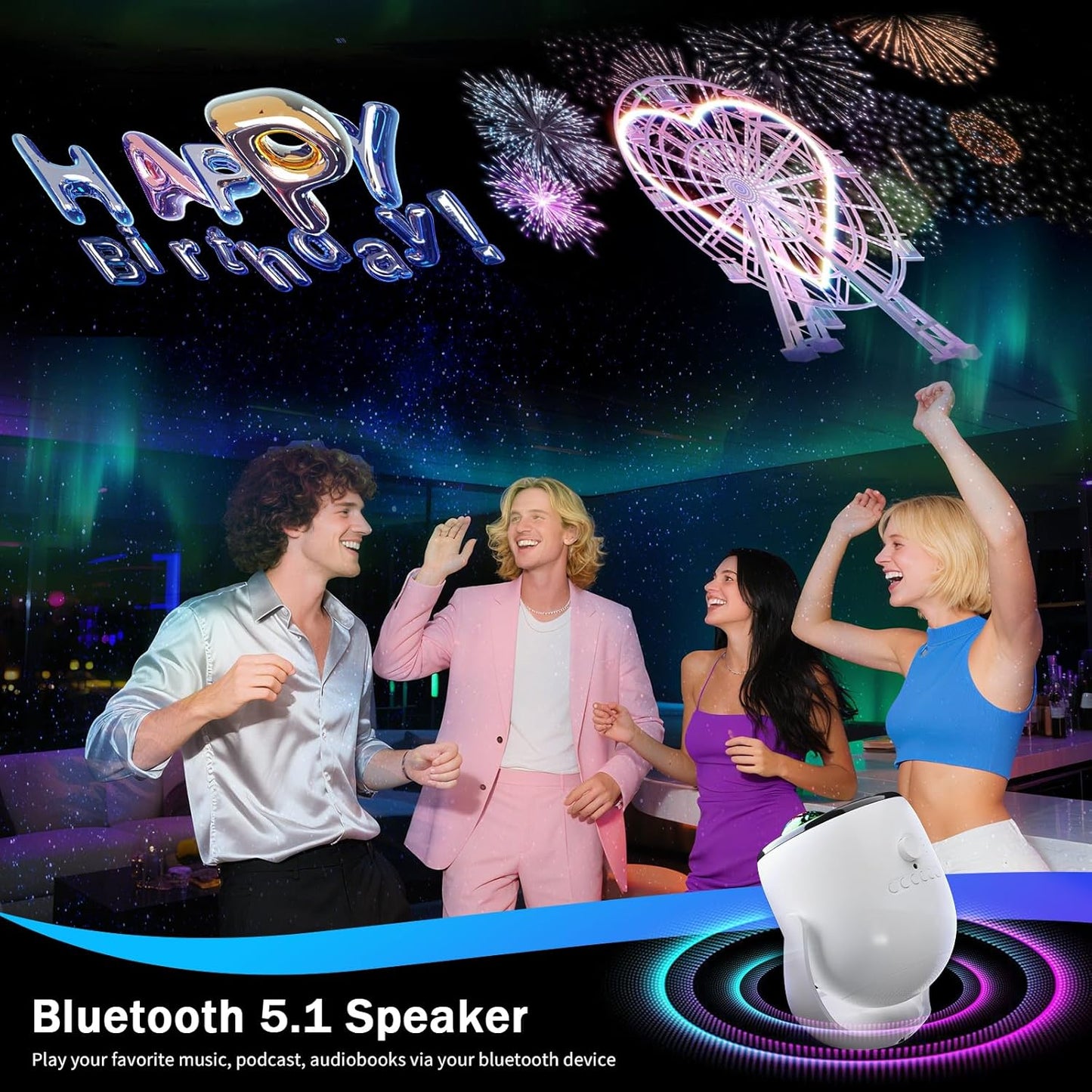 3D Star Projector, Galaxy Aurora Planetarium Projector for Bedroom
