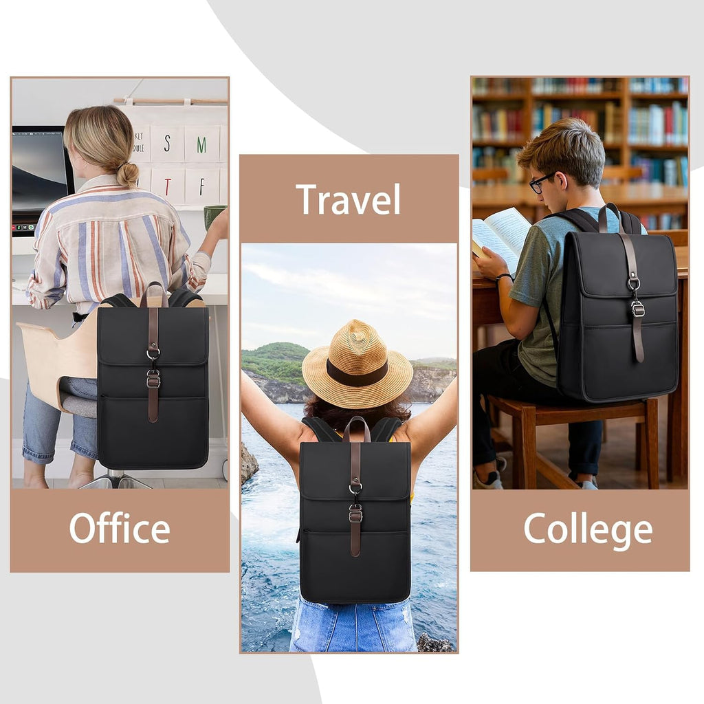 Slim Vintage Backpack for Men Women,15.6 Inch Laptop Backpack