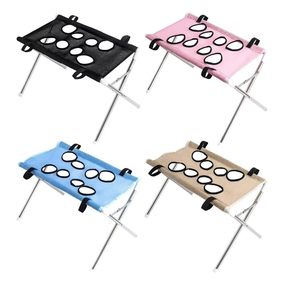 Anti-Scratch Pet Grooming Hammock Adjustable Detachable Pet Restraint Station Sturdy Support Frame Pet Bathing Rack Pet Grooming