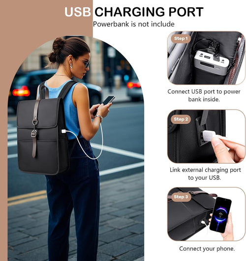 Slim Vintage Backpack for Men Women,15.6 Inch Laptop Backpack